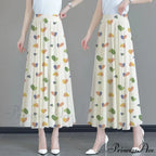 Flower Elevated Waist Patchwork Chiffon Seaside Skirt
