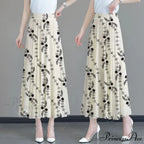 Flower Elevated Waist Patchwork Chiffon Seaside Skirt