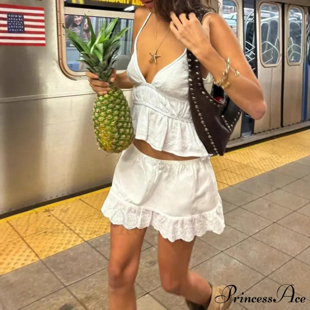 Flower Lace Flirtatious Pleated Skirt