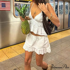 Flower Lace Flirtatious Pleated Skirt