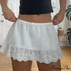 Flower Lace Flirtatious Pleated Skirt
