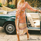 Flower Pattern Cultural Seaside Hippie Rayon Skirt