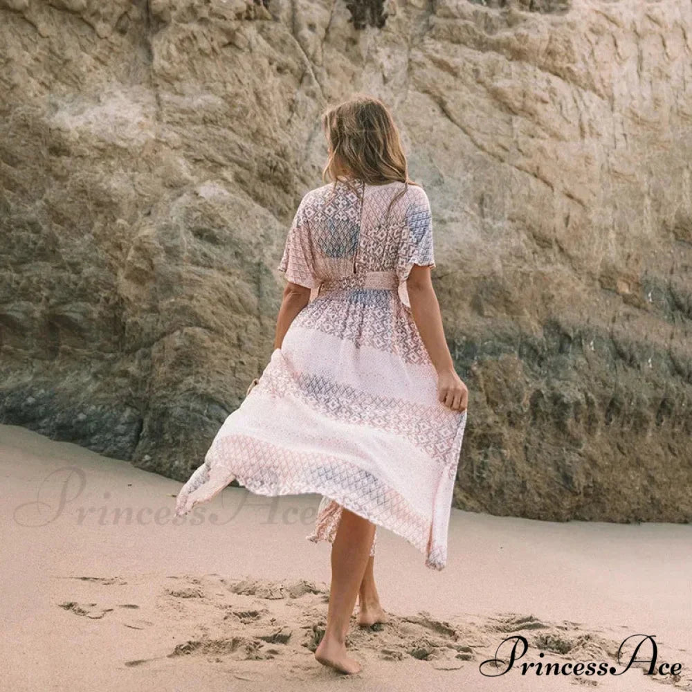 Flower Pattern Loose Dress Swimsuit Cover-Up