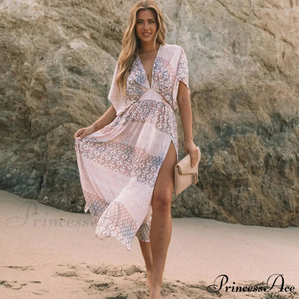 Flower Pattern Loose Dress Swimsuit Cover-Up