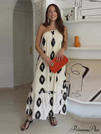 Flower Print Collar Party Vestidos Maxi Dress