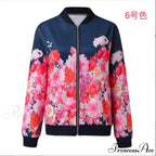 Flower Print Long Sleeve Coats