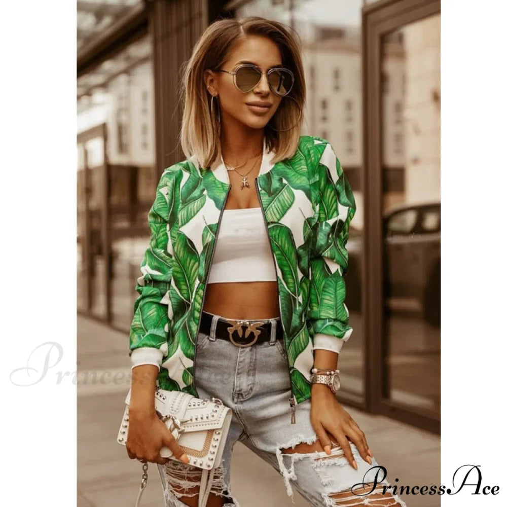 Flower Print Long Sleeve Coats
