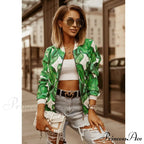 Flower Print Long Sleeve Coats