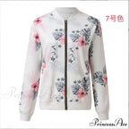 Flower Print Long Sleeve Coats