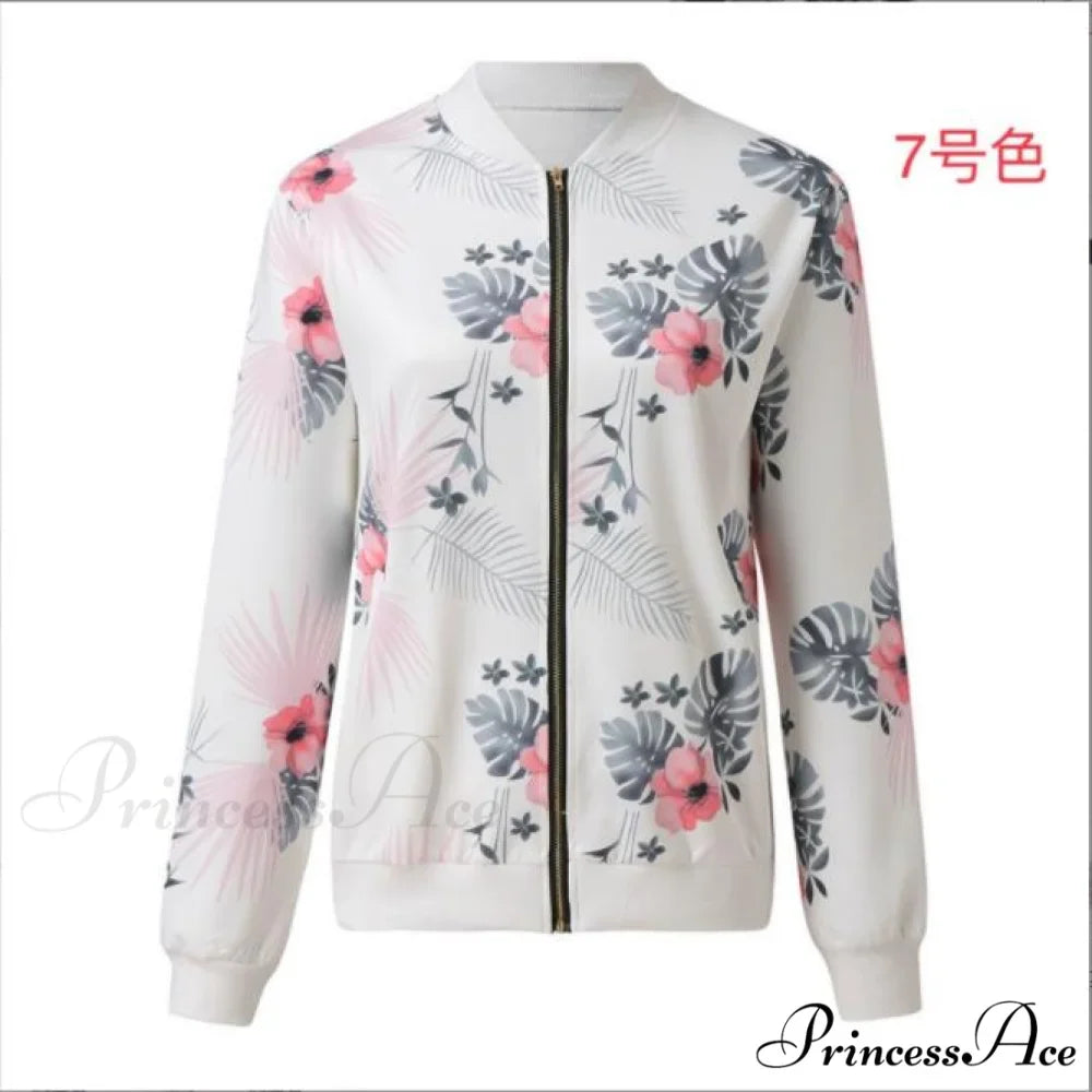 Flower Print Long Sleeve Coats