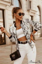 Flower Print Long Sleeve Coats