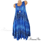 Flower Print Sleeveless Round Neck Loose Shift Dress