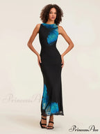 Flower Sleeveless Bodycon Back Hollowed Lacing Tank Celebration Flower Dress