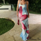 Flower Slip Thin Strap Open-Back Bohemian Sun Dress