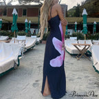 Flower Slip Thin Strap Open-Back Bohemian Sun Dress