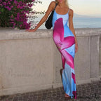 Flower Slip Thin Strap Open-Back Bohemian Sun Dress