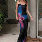 Flower Slip Thin Strap Open-Back Bohemian Sun Dress