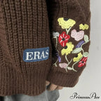 Flower Stitched Y2K Cardigan