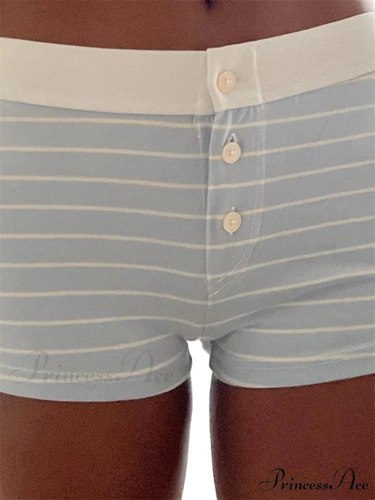 Flower Striped Pajama Sleep Short