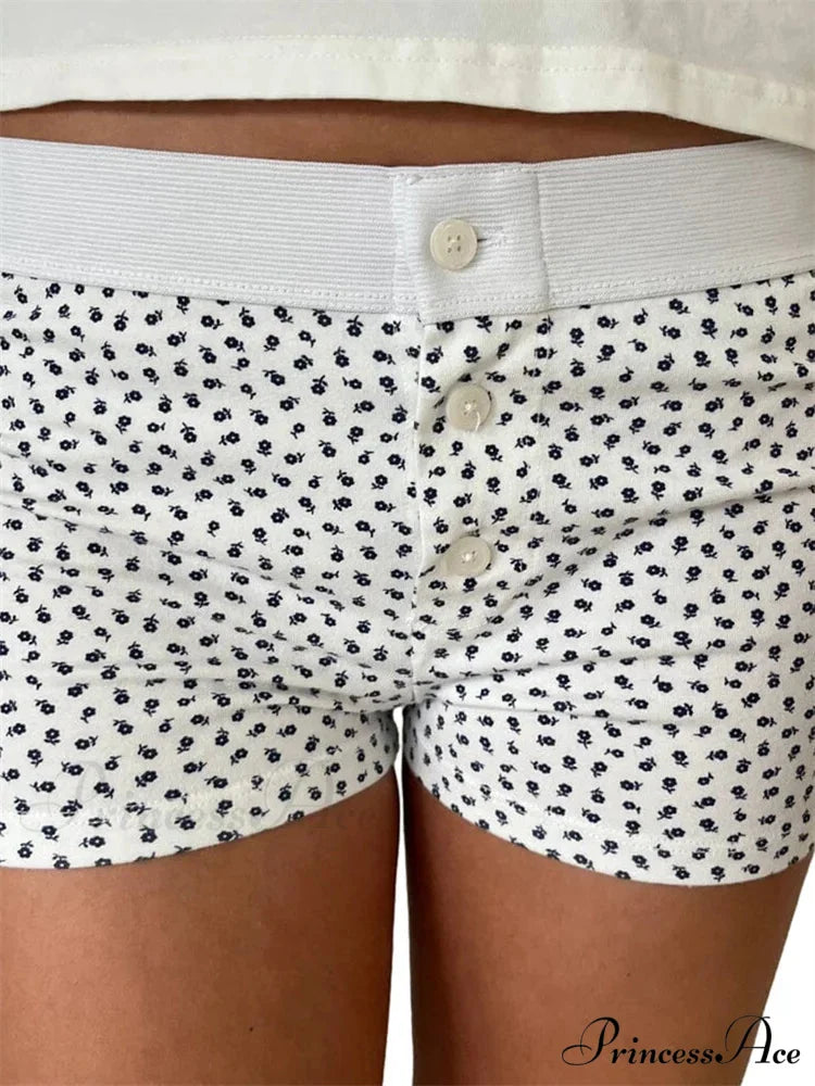 Flower Striped Pajama Sleep Short