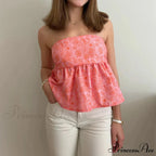 Flower Tie Open-Back Cropped Top