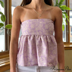 Flower Tie Open-Back Cropped Top