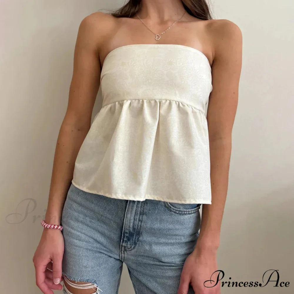 Flower Tie Open-Back Cropped Top