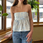 Flower Tie Open-Back Cropped Top