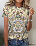 Flowered Brief with Design Tee Sleeves