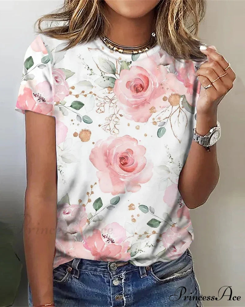 Flowered Brief with Design Tee Sleeves