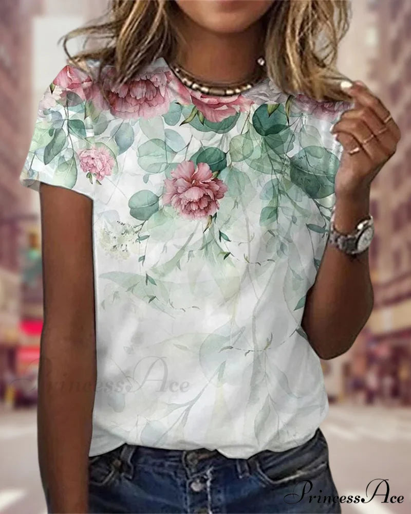 Flowered Brief with Design Tee Sleeves