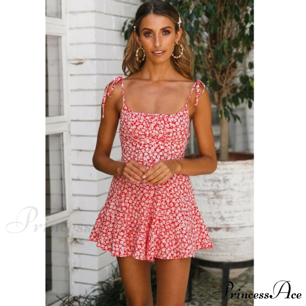 Flowers Print Vintage Bohemian Dresses