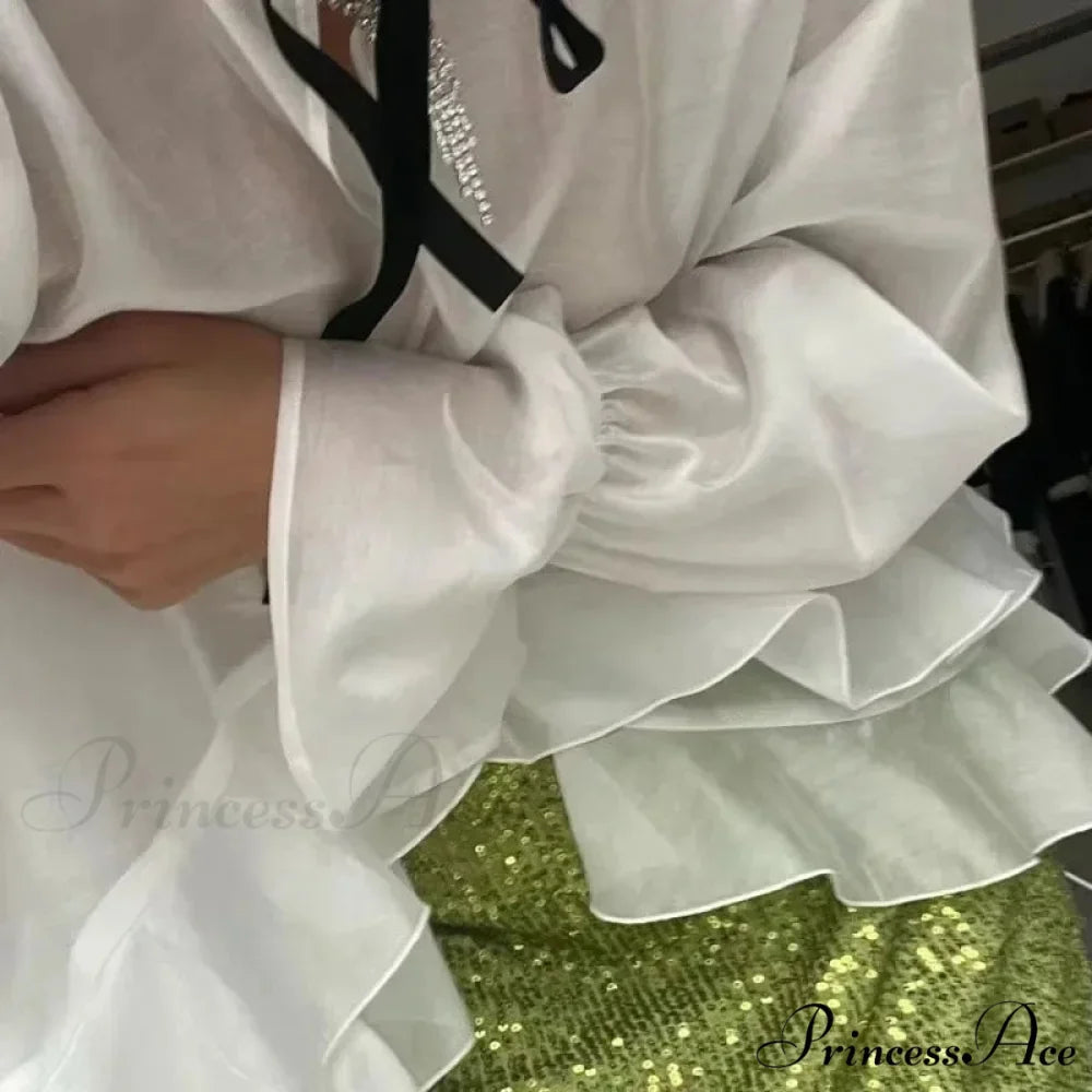 Flowing Ivory Frilled Top