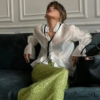 Flowing Ivory Frilled Top