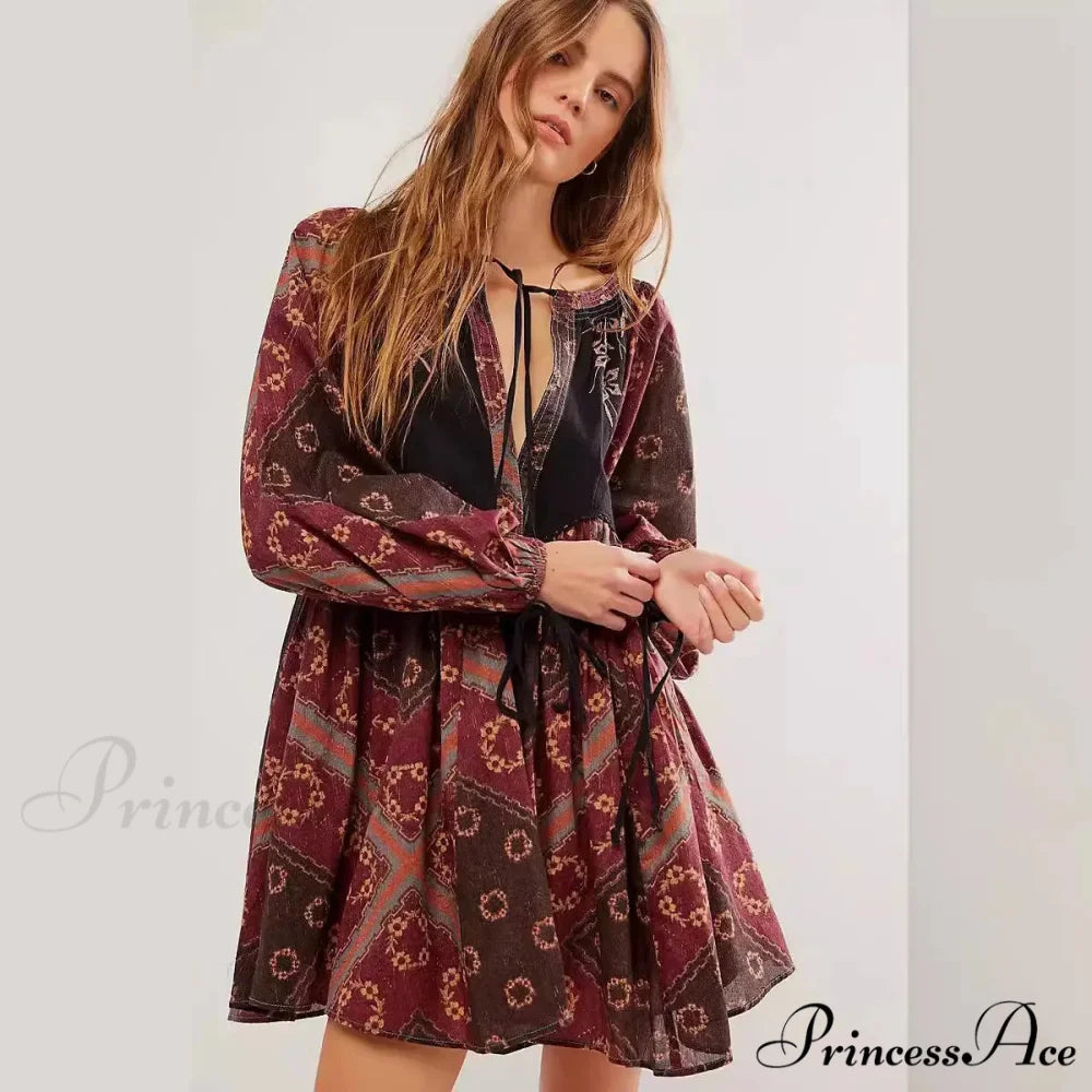 Flowy Flower Bohemian Short Dress