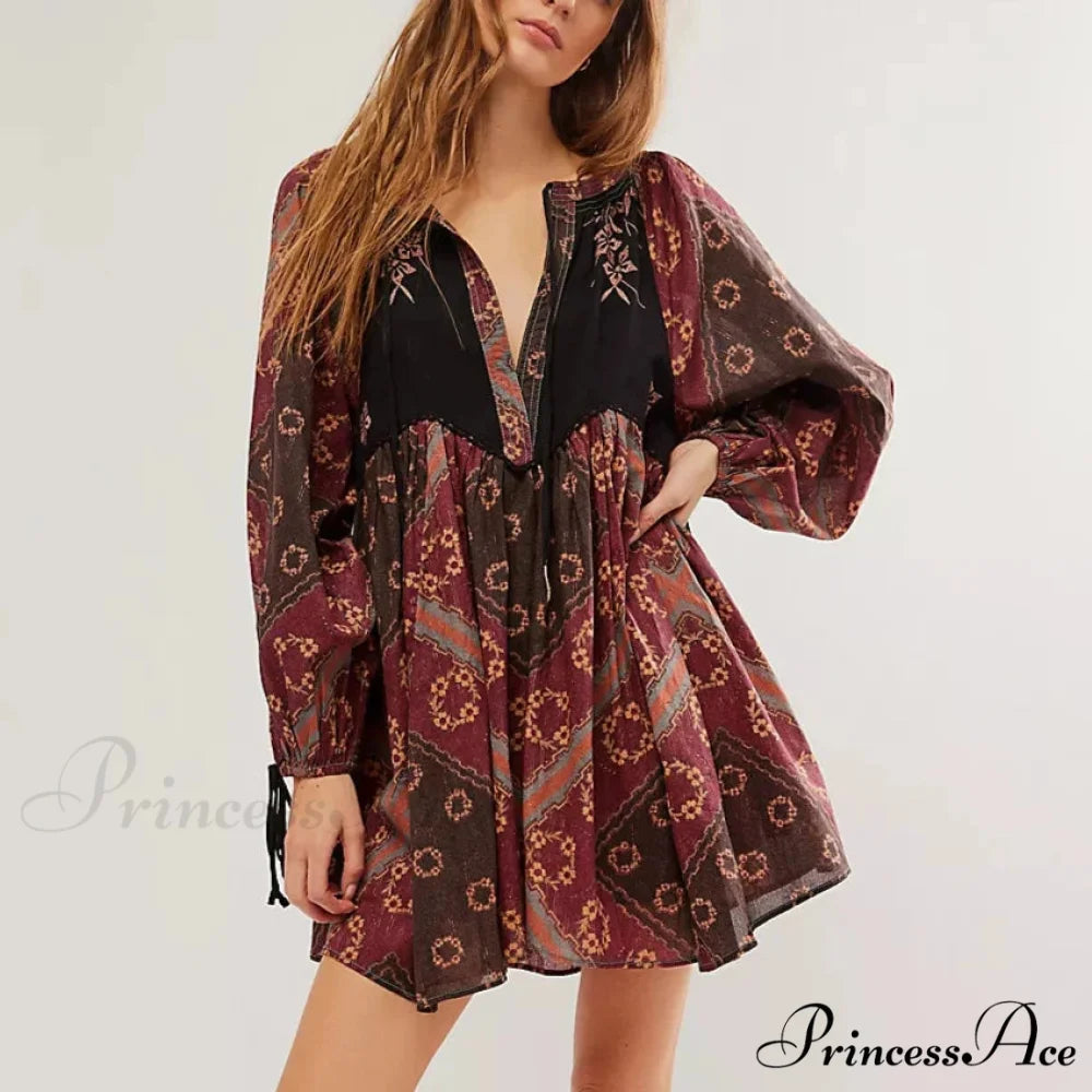 Flowy Flower Bohemian Short Dress