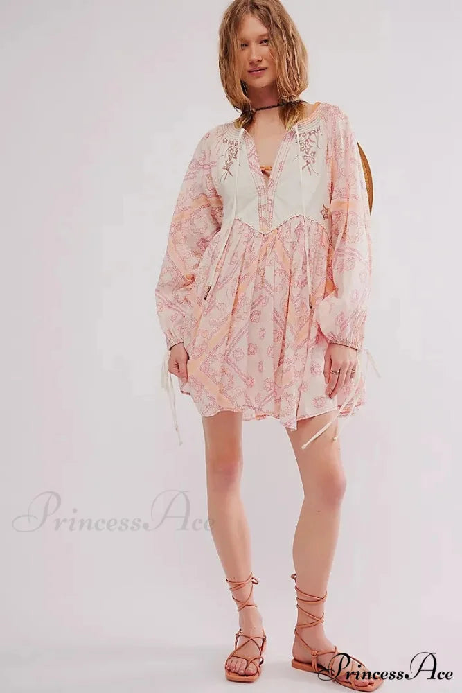 Flowy Flower Bohemian Short Dress