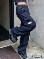 Fold Over Buckle Trendy Belt Denim Mini Skirt