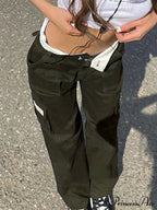 Fold Over Buckle Trendy Belt Denim Mini Skirt