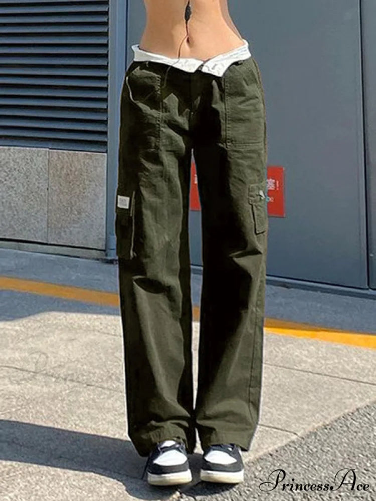 Fold Over Buckle Trendy Belt Denim Mini Skirt