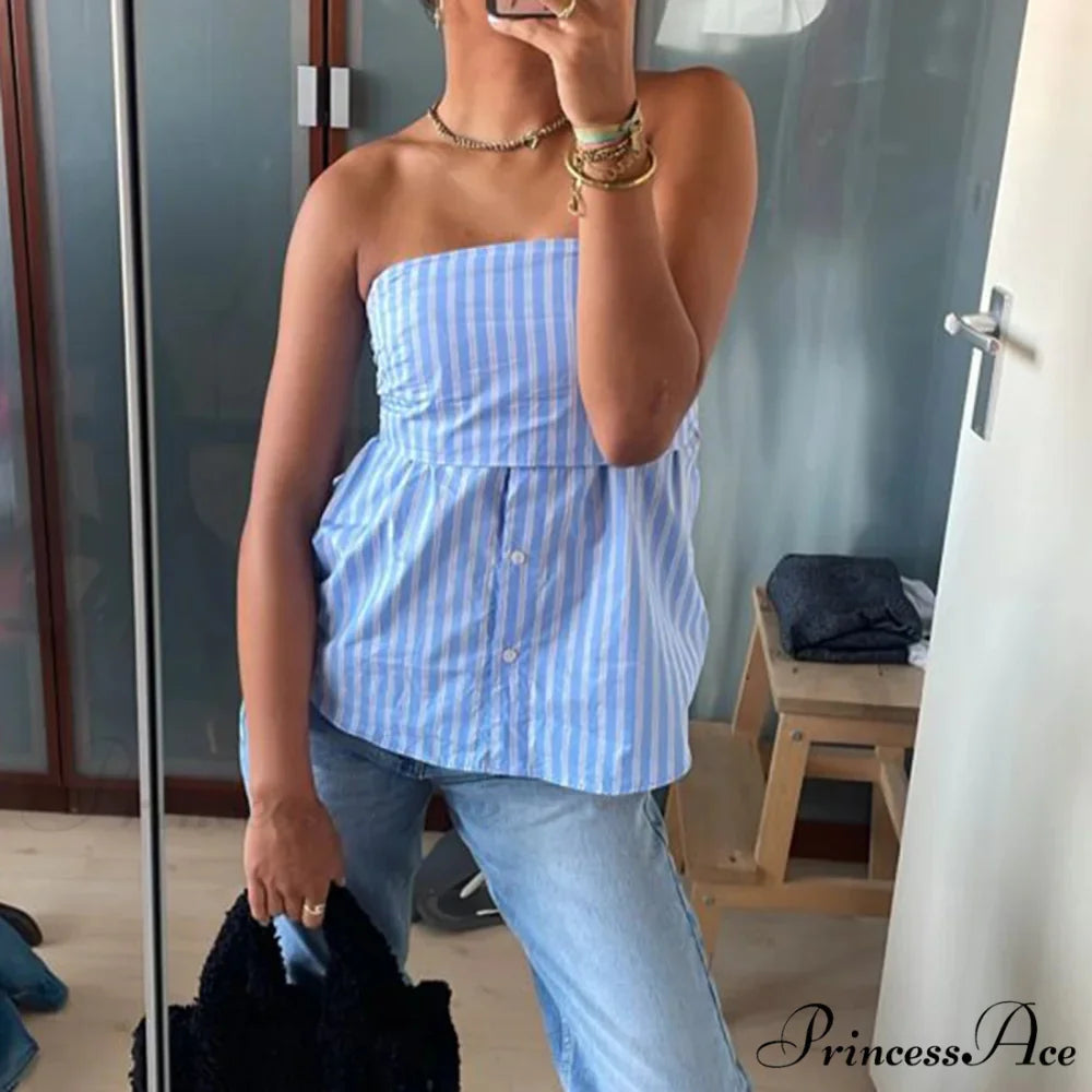 Folded Bandeau Shirt Crop Top