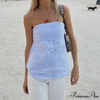 Folded Bandeau Shirt Crop Top