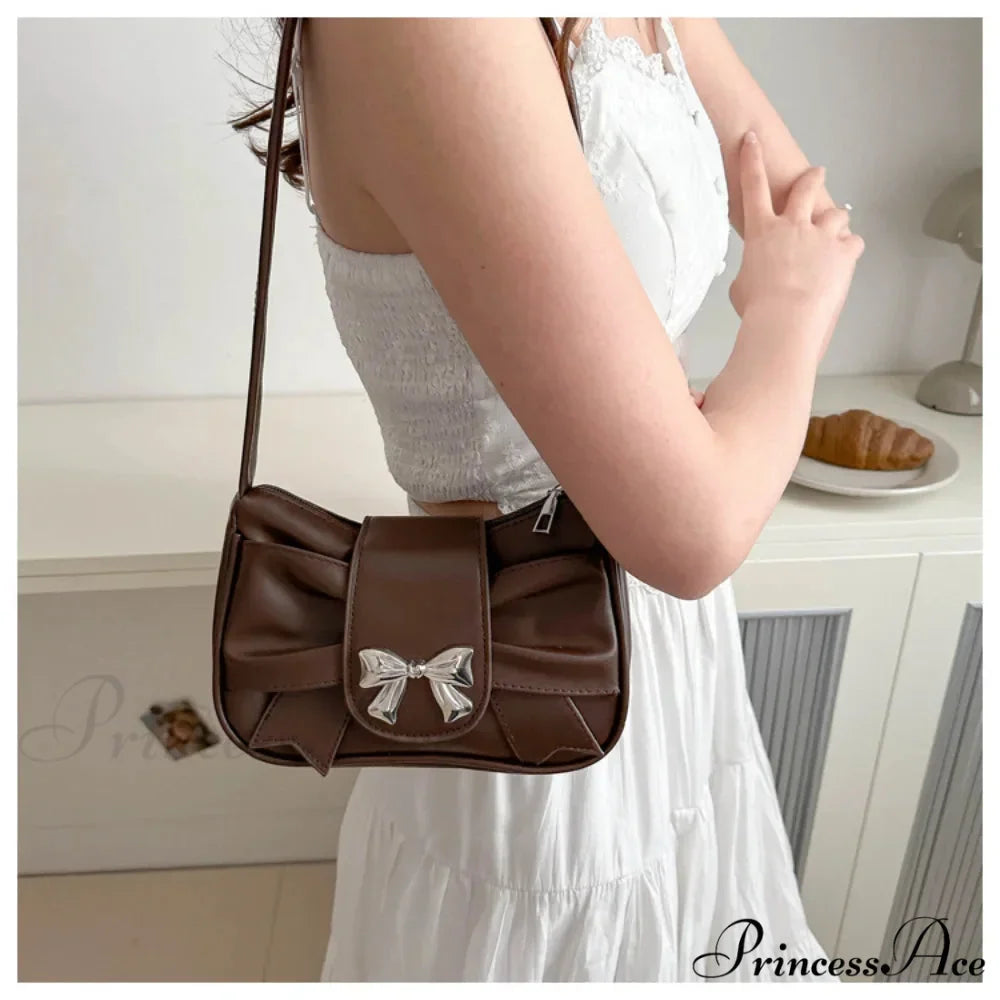 Folded Korean Bow Shoulder Bag for Women