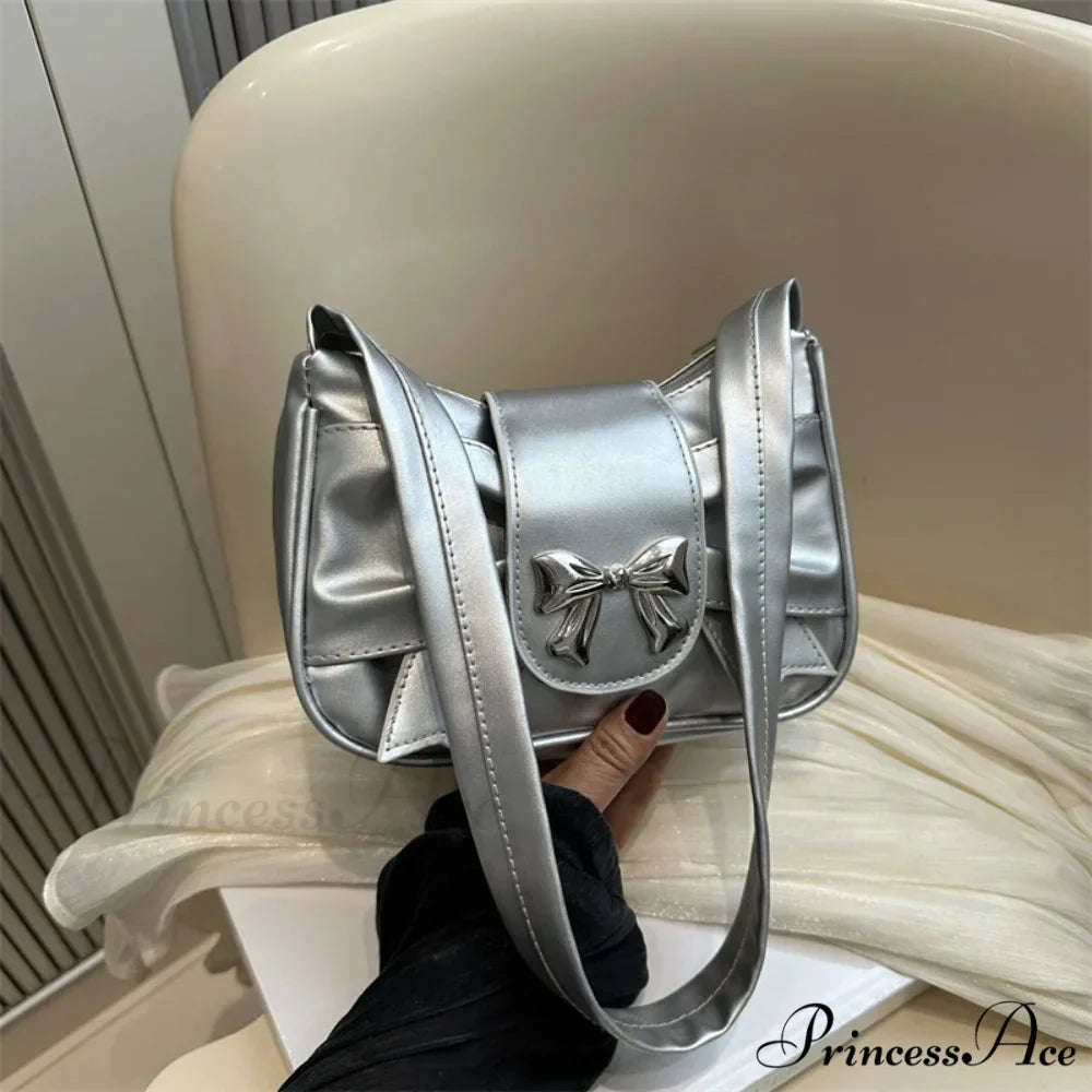 Folded Korean Bow Shoulder Bag for Women