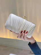 Folded Nighttime Clutch Feast Chain Bag
