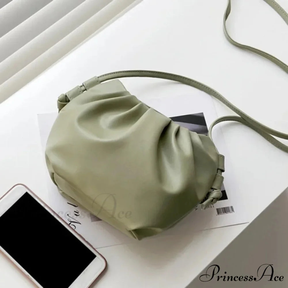 Folded Small Zipper Cloud Crossbody Bag