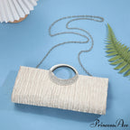 Folded Sparkling Chain Clutch Purse Evening Bag