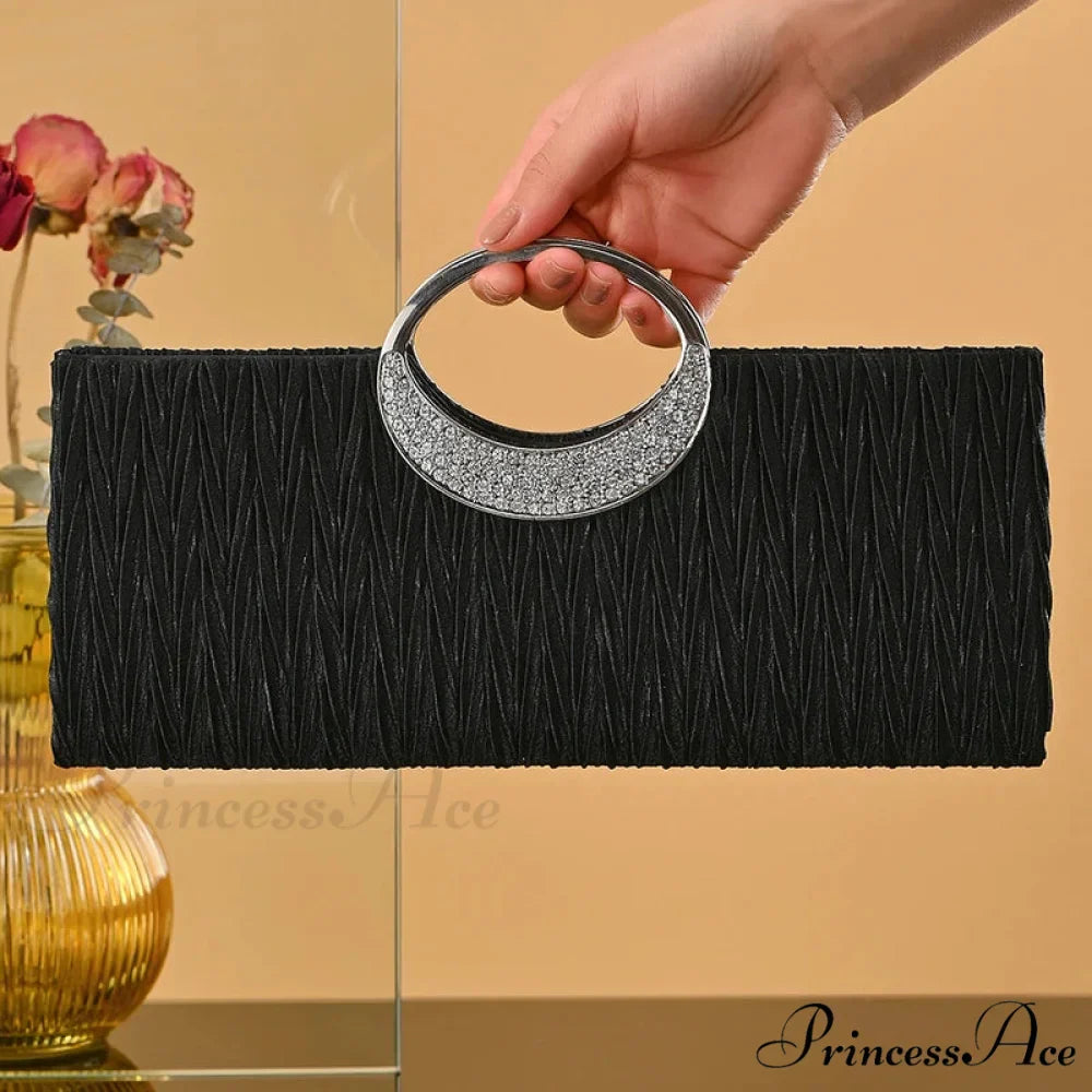 Folded Sparkling Chain Clutch Purse Evening Bag
