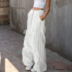 Folded Wide Leg Athletic Bow Tie Trousers