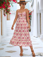 for Gown Midi Flowered Keyhole Women
